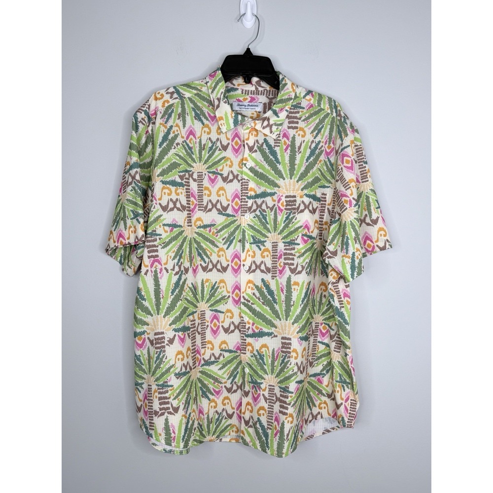 Tommy Bahama The Bahama Coast Palm Pointed IslandZone Short Sleeve Shirt Mens XL